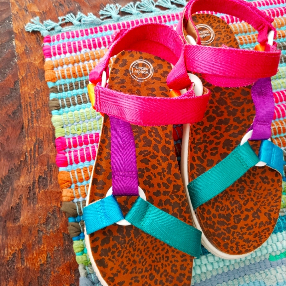 BRIGHT COLORED RIVER SANDALS